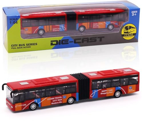 FCXVXCL Bus Jouets Enfant, Pull Back Voiture, Modèle de Bus Jouet, Petite Voiture Enfant, Cadeau De FêTe d'anniversaire,Convient aux Enfants de Plus de 3 Ans(Rouge)