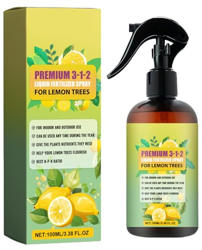 Spray Fertilizzante per Alberi di Limone - 100ml di Nutrimento Liquido Biologico per Piante, Nebulizzatore Nutrienti Concentrato una Forte Crescita delle Radici e Foglie Verde Scuro e Lucide su tutte