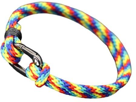 DEJIN etniskt handgjort reparmband män avtagbart bergsbestigningsspänne 4 mm dubbelt lager strand surfing nautiskt vira rep armband
