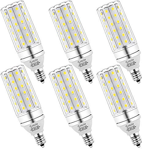 LDSZM E12 LED Bulbs 12W Candelabra led Light Bulb,100 Watt Equivalent 1200lm Daylight White 5000K E12 Base LED Chandelier Light Bulbs Non-Dimmable LED Corn Bulbs, Pack of 6