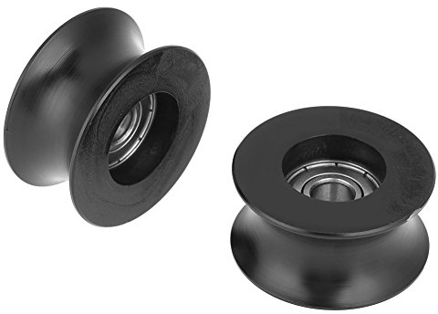 4 Stück 0840UU U Typ U Nut Rollenführungsrad, Metall Kunststoff 4 Rollen Riemenscheibe 8x40x20.7mm mit glatter Oberfläche, guter Mute Effekt für Türen Fenster