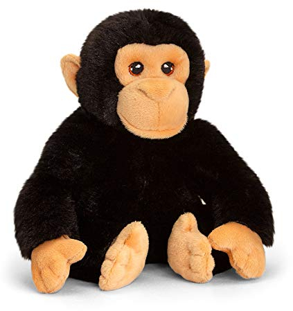 tachi Stofftier Schimpanse Schwarz, Sitzender Plüschtier AFFE 18 cm, Kindersicheres Kuscheltier Äffchen