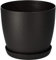 Flower Pots 6 Colours 8 sizes Matt Plastic Plant Pots Planter + Saucer Tray Deco (Black Graphite Matt, 16 cm)