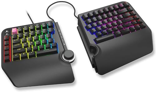 Cloud Nine ErgoTKL Ergonomic Tenkeyless Mechanical Keyboard for PC – Kailh Brown – TKL RGB Backlit Ergo Split Key Board