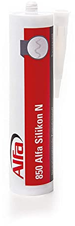 1x Alfa Silikon Transparent Bausilikon zum Kleben und Abdichten Fugendichtstoff UV- und witterungsbeständiger Qualitäts-Dichtstoff