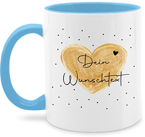 Tasse Tassen 325ml - Aufdruck selbst gestalten - Dein Wunschtext I Geschenk personalisiert Weihnachten I Vatertag I Muttertag I Geburtstag - 325 ml - Hellblau - kaffeetasse freundin custom mug