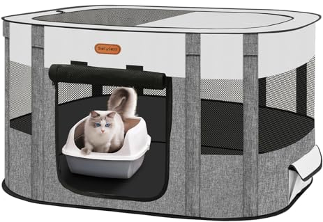 Seiyierr Corralito plegable para mascotas, corralito plegable para gatos, corralito para perros, corralito para cachorros para interiores, jaula de viaje para perros con funda de transporte, tienda de