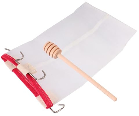 Filet de Filtration pour Miel en Nylon et Bâtonnet en Bois, Lot de 2