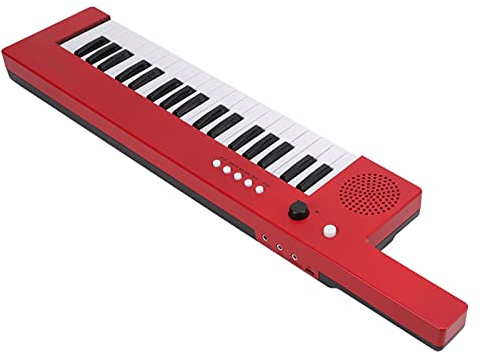 37 Key Keyboard Piano, Portable Guitar Electronic Organ Mini Keytar with 32 Note Polyphony, Education Musical Instrument (BF-3755 red)