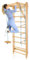 HOMASIS Barra de Pared Sueca con Escalera de Cuerda y Trapecio de Madera Redondo, Escalera de Pared de Gimnasio Interior para Entrenamiento, para Niños y Adultos, Carga 100 kg, 80x60x220cm, Natural