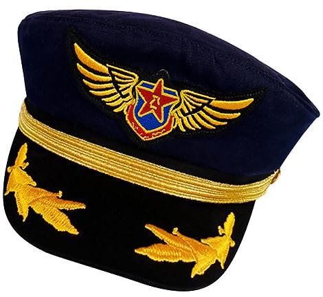 JOINPAYA Kadettenkapitän Matrosenmütze Piratenmütze Aus Baumwolle mit Goldstickerei für Jungen und Mädchen Kapitänsmütze für Bootsparty-kostüme