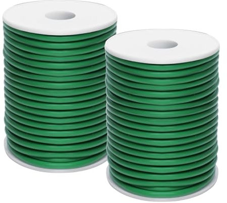 Storystore Garden Tie Plant Twist Ties 2 Rolls x 20m Plastic Coated Plant Wires Twist Ties, 3.5mm Flexible Garden Wire for Climbing Plants, Fixing Vines, Tomatoes and DIY Projects Plant Ties