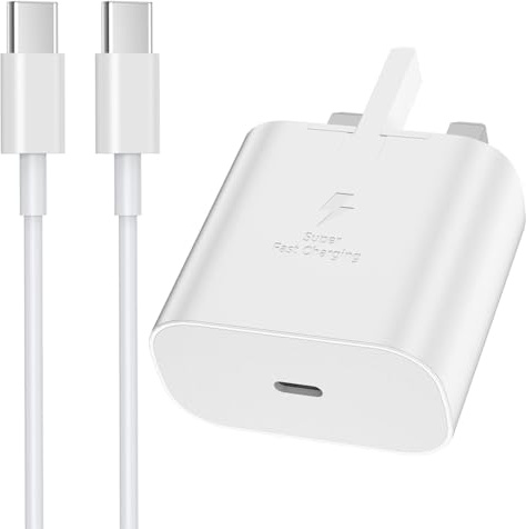 Samsung Fast Charger Plug and Cable USB C 1M, Samsung Type C PD USBC Charging for Galaxy S26 S25 S24 S23 S22 S21 S20 A56 A55 A54 A53 A52 A32 A34 A33 A35 A36 A17 A16 A15 A14 A70 A22 A23 A25 A26