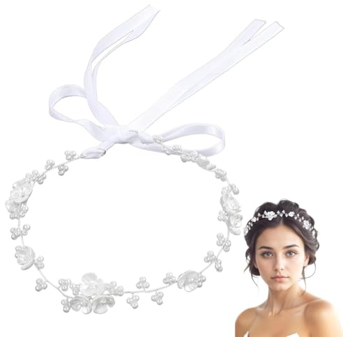 DWFEYOI couronne fleur cheveux Avec 4 clips,diademe enfant,couronne de fleurs pour headband cheveux femme première communion Mariage Bandeau de Mariée Fille Coiffure Accessoires Corolle Dames