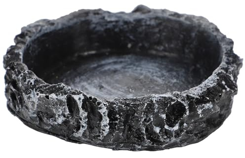 ibasenice Bol Eau et Nourriture pour Reptiles Mangeoire Tortue et Lézard Récipient Jaune Naturel Petit Bac Rond pour Eau et Alimentation des Reptiles