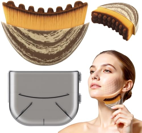 Lymphatic Contour Face Brush - Lymphatic Drainage Massager for Reducing Double Chin & Jawline Sculpting, Ultra-Soft Bristles for Lymphatic Drainage, Ergonomic Portable Design with Travel Case(2pcs)