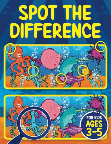 Spot the Difference Book for Kids ages 3-5: 65+ Puzzles - 300+ Differences | Seek and Find Hidden Picture Activity Book for 3-4, 4-5 | Fun Gifts for 3, 4 and 5 Year Old Children