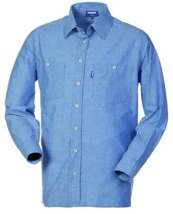 LANCELOT Camicia Uomo da Lavoro Cotone Oxford Azzurra Manica Lunga HH026 (S)
