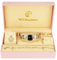 Geschenkset Damen Armbanduhr Schwarz Silber- Schmuck Set- Halskette-Ring- Ohrringe - Armband