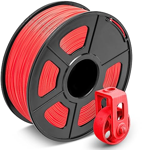 SUNLU ABS Filament 1.75 mm 3D Drucker Filament, Hohe Haltbarkeit/Hitzebeständig/Ausgezeichnete Zähigkeit, Kompatibel mit den Meisten FDM 3D Druckern, Filamentgenauigkeit +/- 0.02 mm, 0.9KG Rot