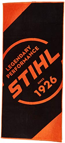 Stihl Erwachsene Strandtuch Strand-Und Saunatuch, schwarz-Orange, 80x180