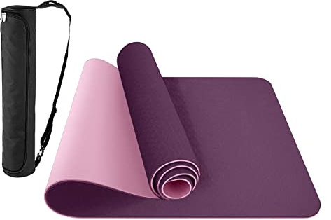 ComFy Mat Yoga Mat – Non-Slip Premium TPE Yoga Mat [Bonus Waterproof Carry Bag] – Eco-Friendly Workout Mat for Pilates, Meditation, Women, Men – Fitness Exercise Mat, 183cm x 61cm x 6mm