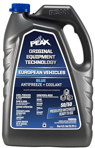PEAK OET Extended Life Blue 50/50 Prediluted Antifreeze/Coolant for European Vehicles, 1 Gal.