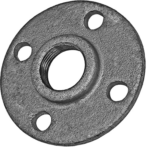 Gewinde Fitting Verschraubung aus Temperguss verzinkt - Flansch mit 1/2 Rohr Zoll Innengewinde IG und 4 Bohrungen Nr. 329
