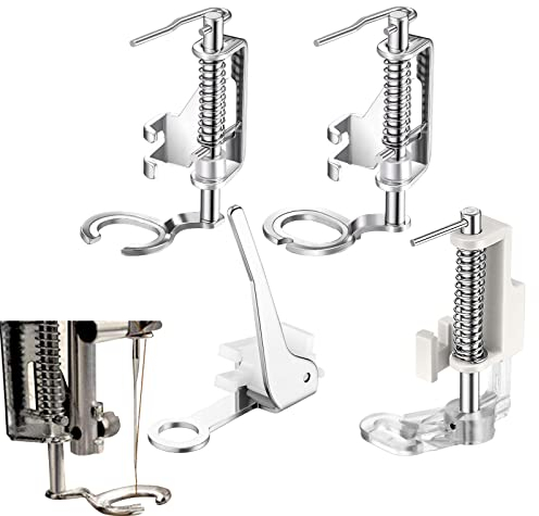 Premium-Qualität Nähmaschinen Quilt und Stickerei Fuß, 4 Stücke Free Motion Metall Nähfuß Mit Großem Metallfuß
