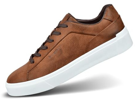 bugatti Herren, Zeitlose Sneaker für einen vielseitigen, sportlich-eleganten Look, Cognac, 44 EU
