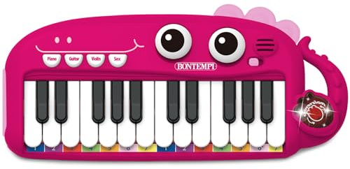 Bontempi | PlayKeys: Tastiera Giocattolo a 24 Tasti per Piccoli Musicisti, Rosa, 300x140x40 mm