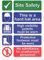 Durable A4 Aluminum Composite Site Safety Sign with Fixing Holes - Hard Hat Area, High Visibility Jackets, Protective Footwear, No Unauthorized Admittance
