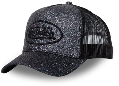 Von Dutch Cappello Uomo e Donna, Trucker Glitter, Nero Nr
