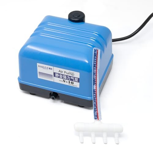 VIALIA Belüftungspumpe Teich V-10, 10W Pumpe, Teichbelüfter, hoher Luftstrom, Teich Sauerstoffpumpe, Luftpumpe