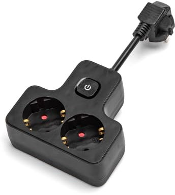 Clavija de 2 vías con Cable Corto de 5 cm para Conexiones eléctricas y adaptaciones en Dispositivos.