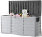 The Fellie Garden Storage Box with Wheels, 290L Lockable Outdoor & Indoor Storage Box, Dark Grey, 112x49x54cm