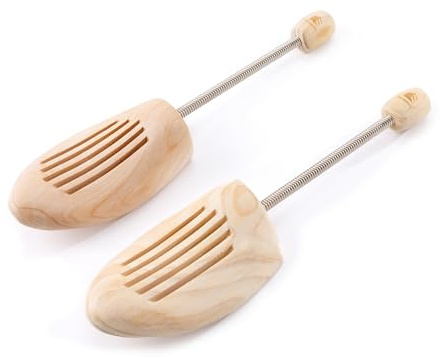 Esvioniq Adjustable Wood Shoe Trees With Spring，Wooden Shoes Tree For Men & Women Shoe Shaped Shoe Lasts Wooden Shoe Stretcher (1-Pack, UK 5-6/EU 38-39)