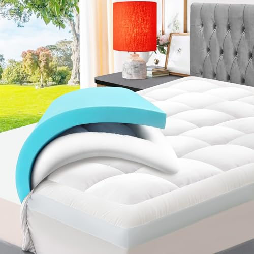ELEMUSE Matratzentopper 180x200cm – 7CM Hoch, H4 Gelschaum für Druckentlastung, Atmungsaktiver & Waschbarer Bezug, Ideal für Boxspringbetten & Schlafsofas