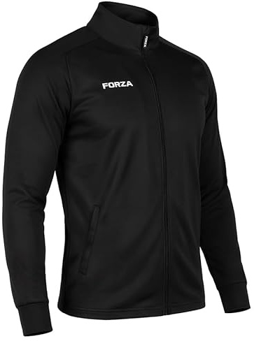 FORZA Men’s Full Zip Tracksuit Jacket – Slim Fit Training Top with Zipped Pockets – Quick Dry Sports Jacket for Gym, Running & Casual Wear