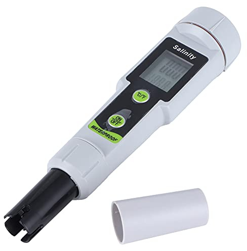 Cyrank Medidor Digital de salinidad, Tipo bolígrafo Digital, probador de Sal para Piscina, medidor de PH para Acuario, Agua de mar Marina, Piscina, Agua Salada