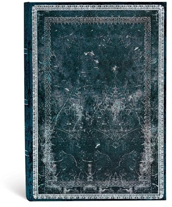 Paperblanks Old Leather Ruled Midi Notebook - Midnight Steel