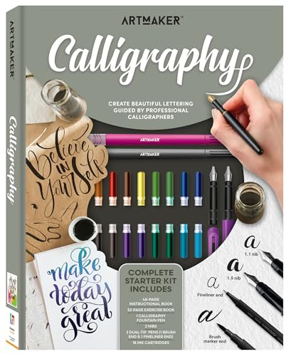 Hinkler - Art Maker Studio Calligraphy Kit - Crafts for Adults - Calligraphy for Beginners - Complete Set with Calligraphy Pens