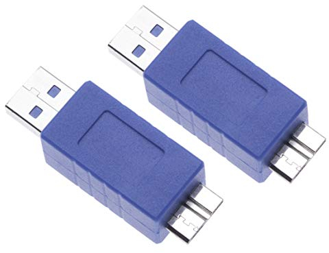2 Piezas USB 3.0 Macho A Adaptador Macho Micro B USB A Macho A Macho Micro B Plug Changer Coupler Connector Adaptador De Convertidor De Extensión Corta Para Computadoras, Port?tiles (Paquete De 2)