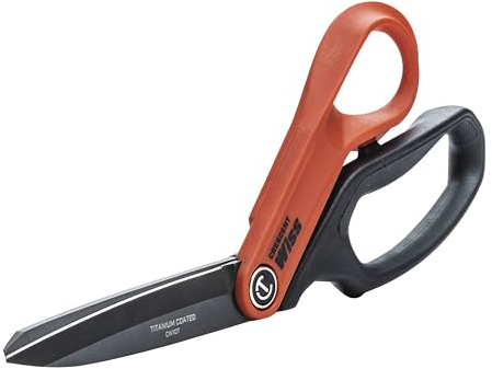 Wiss CW10T Titanbeschichtete Versetzte Rechte Handwerkerschere mit Versetztem Griff Design hält die Hände über Dem Material für Sicherheit und Einfacheres Arbeiten am Tisch, 254 mm Multi
