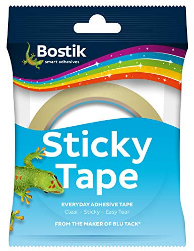 Bostik Sticky Tape Clear - 24mm x 50m - Adhesive Tape - Ideal for Gift Wrapping - Easy Tear - Transparent