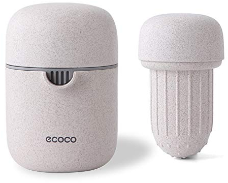 Meiyijia Cuisine Manuel Centrifugeuse Fruit Citron Citron Vert Orange Squeezer, sans BPA Passe au Lave-Vaisselle, Presse-Fruits avec Récipient - mécanisme de Filtre Anti-Goutte (Beige)