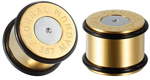 COOEAR Tapones de acero quirúrgico Medidores de oreja Pendientes de perforación Estilo de barra con dos anillos en O Ensanchadores Tamaño expansor. (#1 25mm)