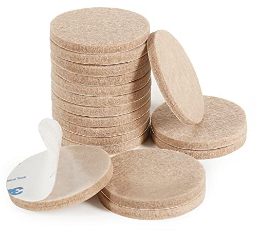 Furniture Pads Floor Protector,18 PCS 50mm Felt Chair Feet Pads 5mm Thick Sliders to Protect Your Wood Floors(Beige)