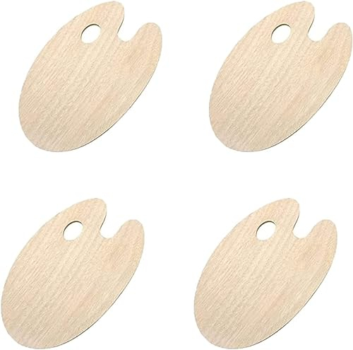 LATRAT Lot de 4 palettes de peinture en bois - Pour aquarelle et peinture à l'huile