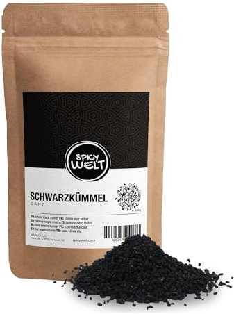 Spicy Welt Graines de Nigelle Entières (500g) – Nigella Sativa Graines | Pour Pains, Salades & Currys | Riche en Arômes, Saveur Poivrée & Terreuse | 100% Pur & Naturel, Sans Additifs